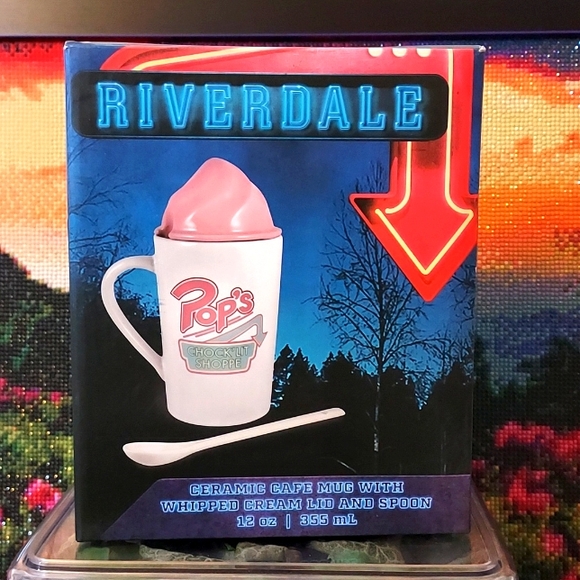 Riverdale Pop's Ceramic Cafe Mug with Whipped Cream Lid & Spoon - Picture 1 of 8